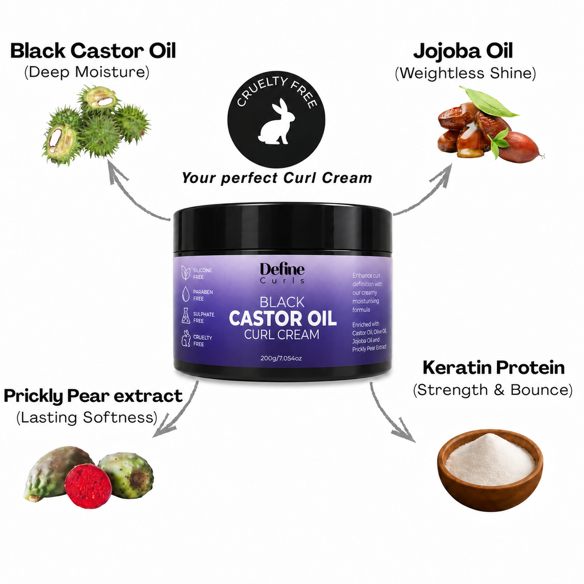 Black Castor Oil Curl Cream 200g