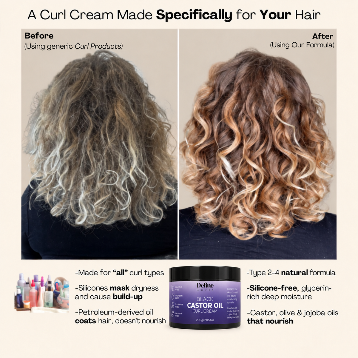 Black Castor Oil Curl Cream 200g