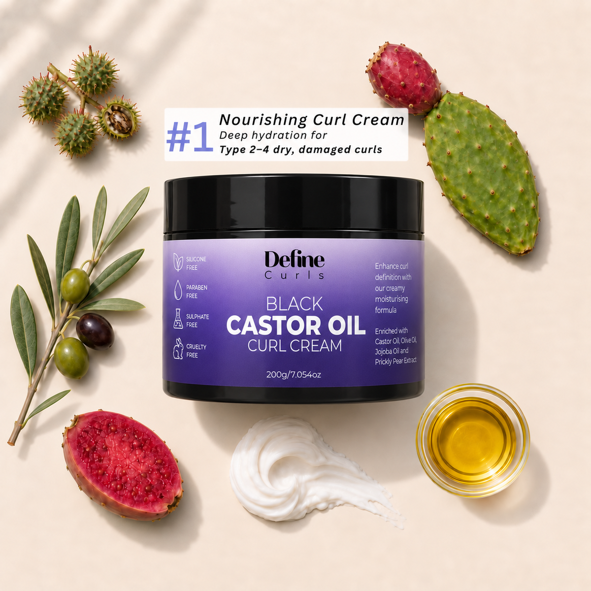 Black Castor Oil Curl Cream 200g